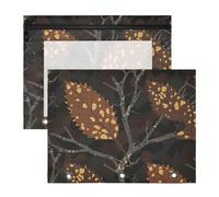 Raccoglitore Sacchetti Portatili Portapenne Custodia per A4 Lettera Carta 2 Pack Studenti Casa Marrone Foglia Ramo estuche para lapices