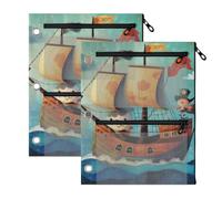 Raccoglitore Sacchetti Raccoglitore 3 Ringing Cartoon Pirata Nave Mare