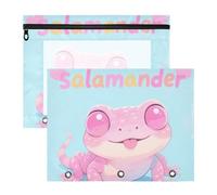 Raccoglitore trasparente con finestra a 3 fori per lettere A4, confezione da 2 pezzi, per studenti che tornano a scuola, solo una ragazza che ama la salamandra