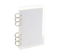 Raccoglitore trasparente formato A6, rilegatura a 6 anelli in acrilico, blocco note a pagine piatte con 40 fogli a quadretti, blocco note ricaricabile con anelli rotondi in metallo dorato (trasparente