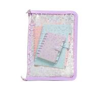 Raccoglitore trasparente - PVC A5 25 x 18 x 3 cm | Raccoglitore ad anelli trasparente ricaricabile con chiusura lampo adesiva per documenti | bigliettini per piccoli studenti insegnanti B