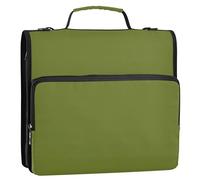 Raccoglitori a 3 anelli resistenti con cerniera, 3,8 cm, colore verde muschio con cinghia, per scuola media, portfolio di base e custodia ad anelli