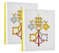 Raccoglitori ad anelli a D con bandiera della Città del Vaticano con tasche interne, confezione da 1 raccoglitore da 3,8 cm, organizer per cancelleria da ufficio per lettere (28 x 21,6 cm)