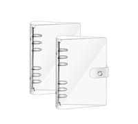 Raccoglitori Ad Anelli A5,2 PCS 6 Fori con Copertina Trasparente Morbido in PVC per Cartelle Divisori per Quaderno A5 Clear Soft PVC Notebook Cover