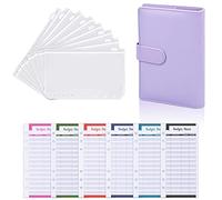 Raccoglitori ad Anelli A6 Money Binder Portadocumenti in Pelle PU Photocard Budget Binder Agenda Delle Spese di Casa per Gestire i Conti e Risparmiare Organizzatore Soldi Quaderno per Budget (Viola)