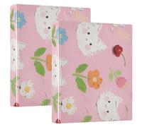 Raccoglitori da 1 e mezzo pollice anelli rotondi cartoni animati colorati fiori circolari con appunti confezione da 2 raccoglitori estetici con copertina rigida
