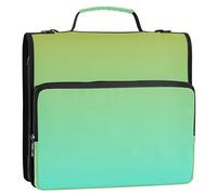 Raccoglitori divertenti da 3,8 cm a 3 anelli, resistenti, colore verde acqua, con cerniera, organizer con cerniera, grandi cartelle con tracolla, borsa per la scuola media