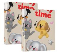 Raccoglitori per quaderni da 1,5 pollici, 3 anelli, cartone animato, carino, per feste, con appunti, confezione da 2 raccoglitori da ufficio, 200 fogli