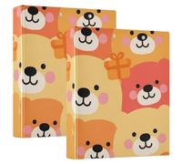 Raccoglitori per quaderni da 1,5 pollici con tre anelli cartone animato carino birra arancione con appunti confezione da 2 raccoglitori per ufficio copertina rigida