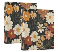 Raccoglitori per quaderni retrò marroni da 1 e mezzo pollici, anelli rotondi con tasche, confezione da 1/2 articoli per ufficio, copertina rigida