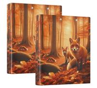 Raccoglitori personalizzati con volpi della foresta autunnale a 3 anelli da 3,8 cm, possono contenere 200 fogli di raccoglitori ad anelli rotondi, 31,5 x 27 x 6 cm, 1 confezione
