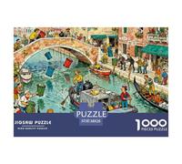 Raccolta dei rifiuti con barca a Venezia al mattino Puzzle in Legno Impermeabile Puzzles Da 1000 Pezzi Per Adulti Sfidanti E Rompicapo Giochi Di Puzzle Impegnativi