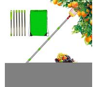 Raccolta di frutta telescopica - Asta in acciaio inox con manico lungo |Strumento di raccolta smontabile e antiruggine per prugne, pere, , albicocche | leggero e portatile