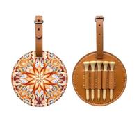 Raccolta di modelli astratti nero stampato golf tee storage bag - design portatile, facile da organizzare tee, Marrone, Taglia unica