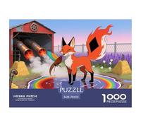 Raccolta di vapore Volpe rossa Puzzle in Legno Impermeabile DIY Puzzles Da 1000 Pezzi Per Adulti Sfidanti E Rompicapo Per Decorazioni Domestiche