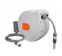 Raccolta tubi， Avvolgitubo automatico retrattile da giardino da 1/2 pollice x 100 piedi, resistente, blocco di qualsiasi lunghezza, sistema di ritorno lento, montaggio a parete e girevole a 180 gradi