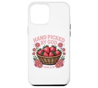 Raccolto a mano da Dio Carino Fragola Bibbia Verso Giovanni 15:16 Custodia per iPhone 12 Pro Max