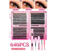 Raccomandazione best seller della piattaforma: un kit per estensioni ciglie da 640 pezzi (30D-40D-50D) molto venduto e dalla grande capacità, un kit di strumenti fai-da-te per l'innesto di ciglie. Inc