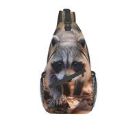 Raccoon 06 Borsa a tracolla di procione Zaino a tracolla carino Zaino da giorno Zaino casual Borsa da trekking Borsa per animali