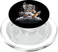 Raccoon Astronaut On The Moon With Rocket Retro Space Iconic PopSockets PopGrip per MagSafe
