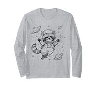 Raccoon Astronauta Space Explorer Cosmic Adventure Maglia a Manica