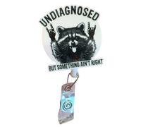 Raccoon Badge Reel, Funny Id Holder, 1.97inches Cute Work Card Accessory, Retractable Alligator Clip for Nurses, Teachers, Students, Doctors, Medical Staff, Offices Use
