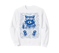 Raccoon Bath Water Swimming Ripples Cool Raccoon Face Felpa