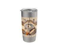Raccoon Bere Caffè Freddo A Mezzanotte Bicchiere termico in acciaio inox doppia parete