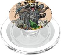 RACCOON Cestino King incoronato Scavenger di animali urbani PopSockets PopGrip per MagSafe