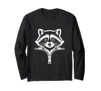 Raccoon che sbircia attraverso il divertimento della cerniera Maglia a Manica