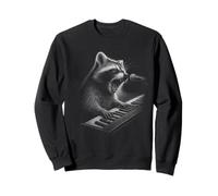 Raccoon che suona tastiera pianista amante degli animali Felpa