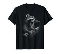 Raccoon che suona tastiera pianista amante degli animali Maglietta
