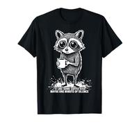 Raccoon Coffee Mug Distressed Halftone Introvert Morning Maglietta