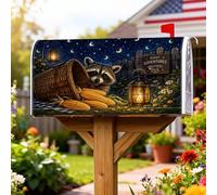Raccoon Coperture magnetiche per cassette postali, rustiche fantasiose ceste, copertura per cassetta postale blu scuro, per decorazioni esterne, 53 x 64 cm