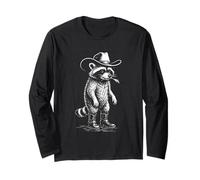 Raccoon Cowboy - Rancher Cowpoke Paese Western Maglia a Manica