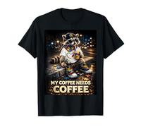 Raccoon Drinking My Coffee Needs Coffee Autism Awareness Maglietta