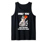 Raccoon Dumpster Fire Humor Trash Panda Sicurezza Parodia Citazione Canotta
