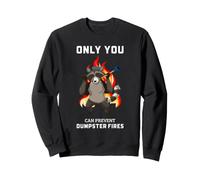 Raccoon Dumpster Fire Humor Trash Panda Sicurezza Parodia Citazione Felpa