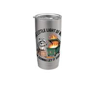 Raccoon Dumpster Fire This Little Light of Mine Meme divertente Bicchiere termico in acciaio inox doppia parete