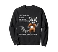 Raccoon Evito Le Cose perché Ho Paura di Me Felpa
