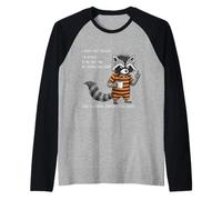 Raccoon Evito Le Cose perché Ho Paura di Me Maglia con Maniche Raglan