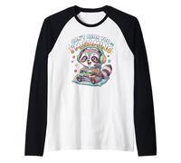 Raccoon Gaming Can't Hear You I'm Gaming Common Raccoon Maglia con Maniche Raglan