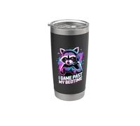 Raccoon Gaming I Game Past My Bedtime Bicchiere termico in acciaio inox doppia parete