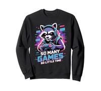 Raccoon Gaming So Many Games So Little Time Felpa
