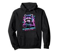 Raccoon Gaming So Many Games So Little Time Felpa con Cappuccio