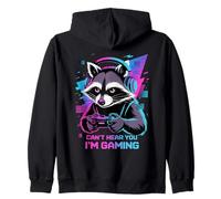 Raccoon Gaming Sorry I Can't Hear You I'm Gaming Felpa con Cappuccio