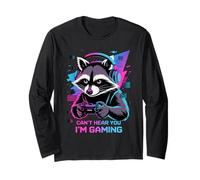 Raccoon Gaming Sorry I Can't Hear You I'm Gaming Maglia a Manica