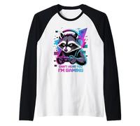 Raccoon Gaming Sorry I Can't Hear You I'm Gaming Maglia con Maniche Raglan