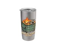 Raccoon in Fire Dumpster Humour sopravvive ai tempi difficili Bicchiere termico in acciaio inox doppia parete