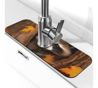 Raccoon in The Fall Foro Albero Rubinetto Tappetino per Lavello da Cucina Splash Guard 14,9 cm × 38,1 cm Diatomite Tappetino ad asciugatura rapida Vassoio per lavello Super Assorbente Rubinetto
